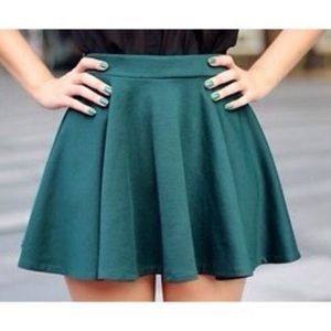 H&M Dark Green Skater Skirt